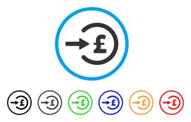 Lirası gelir yuvarlak simge