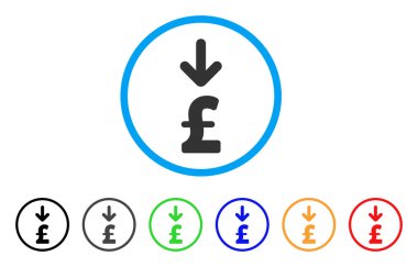 Lirası gelir yuvarlak simge