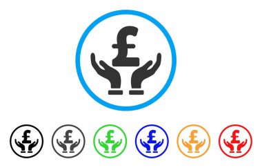 Lirası sigorta eller yuvarlak simge