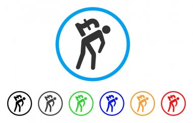 Lirası para kurye yuvarlak simge