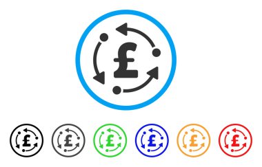 Lirası döndürme yuvarlak simgesi