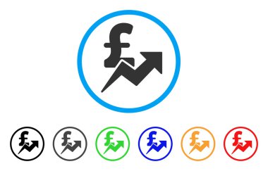 Pound Satış büyüme yuvarlak simge