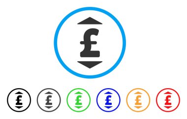 Pound yukarı aşağı yuvarlak simge