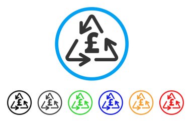 Lirası geri dönüşüm yuvarlak simge mal