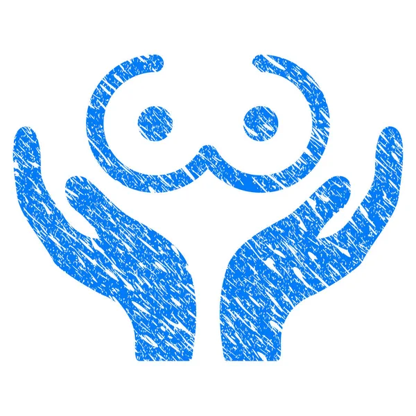 Kadın göğüsleri eller Grunge simgesi bakım