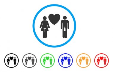 Ayyaş aşk çift yuvarlak simge