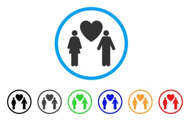 Aşk çift yuvarlak simge