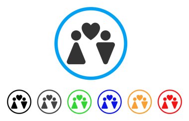 Aşk çift yuvarlak simge