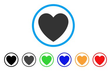 Aşk kalp yuvarlak simgesi