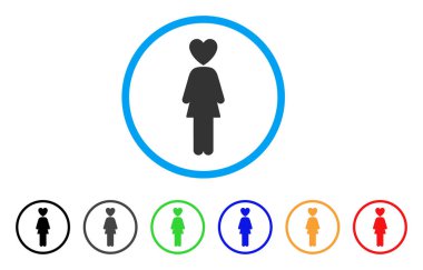 Sevgili kadın yuvarlak simge