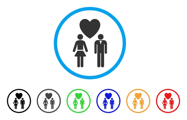 Liefde personen afgeronde pictogram — Stockvector