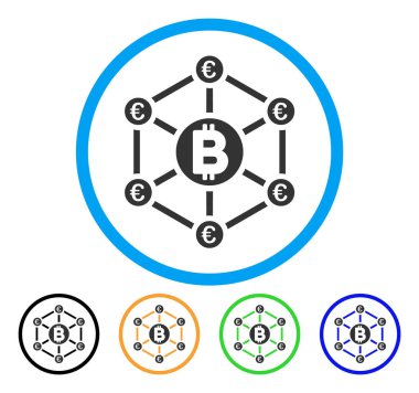 Bitcoin Euro ağ simgesini yuvarlak