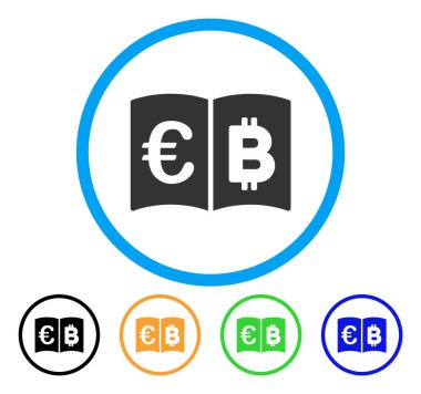 Euro ve Bitcoin katalog yuvarlak simge
