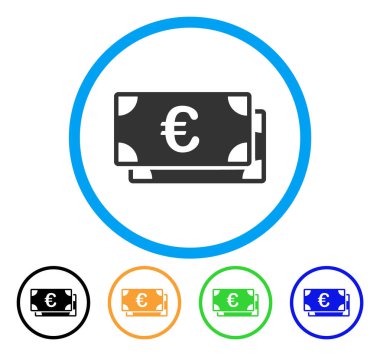 Euro faturaları yuvarlak simge