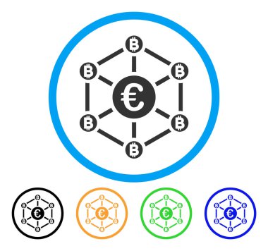 Euro Bitcoin ağ simgesini yuvarlak