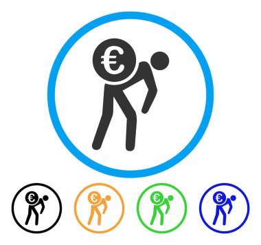 Euro kurye yuvarlak simge