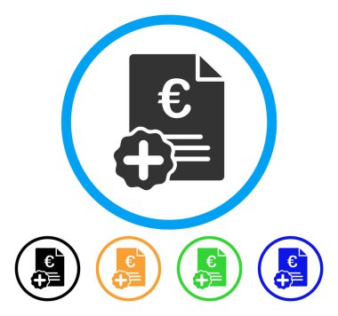 Euro tıbbi fatura yuvarlak simge