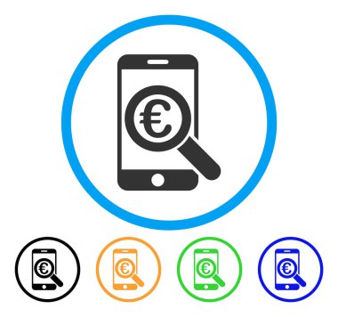 Euro mobil araştırma yuvarlak simge
