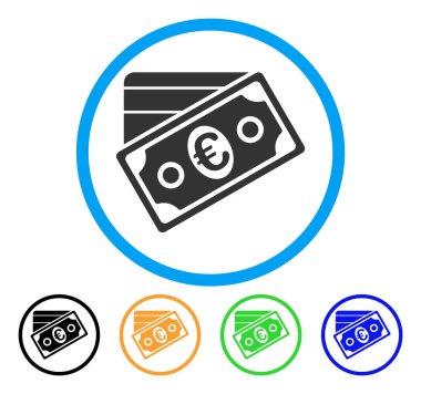 Euro para kredi kartı yuvarlak simge