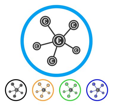 Euro ağ yapısı yuvarlak simge