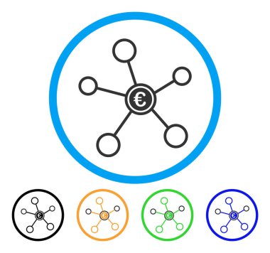 Euro ağ yuvarlak simge