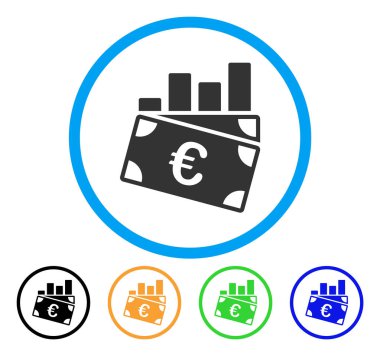 Euro Satış yuvarlak simge grafik