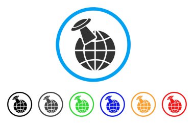 Uzaylı ziyaret yuvarlak simge