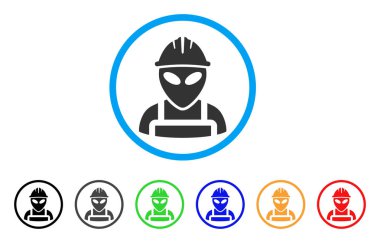 Yabancı işçi yuvarlak simge