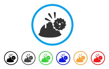 Dairesel bıçak kafa koruma simgesi yuvarlak