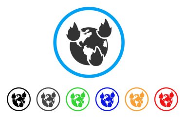 Dünya afetler yuvarlak simge