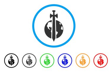 Dünya askeri koruma yuvarlak simge