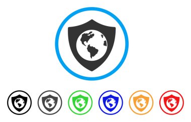 Dünya yuvarlak kalkan simgesi