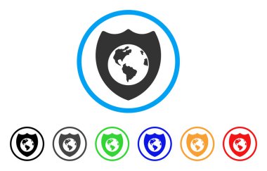 Dünya yuvarlak kalkan simgesi