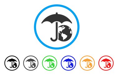 Earth şemsiye yuvarlak simgesini