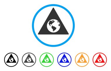 Dünya uyarı yuvarlak simgesi