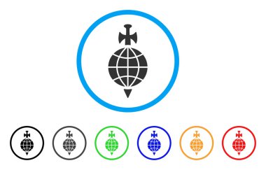 Küresel güvenlik yuvarlak simge