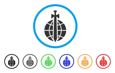 Küresel güvenlik yuvarlak simge