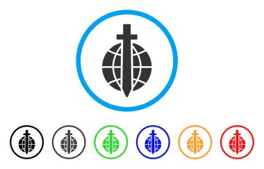 Küresel güvenlik yuvarlak simge