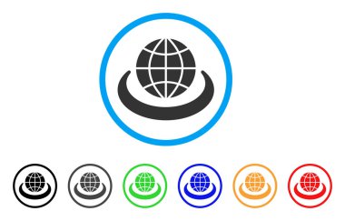 Küresel ağ yuvarlak simge