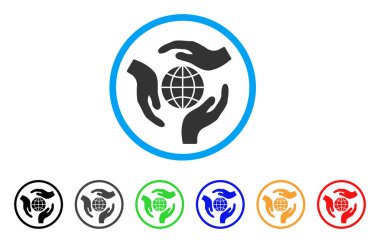 Küresel koruma yuvarlak simge