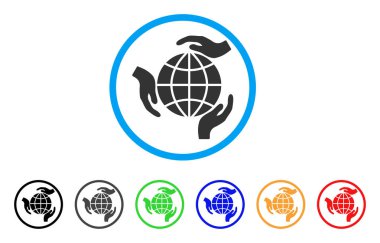 Küresel koruma yuvarlak simge