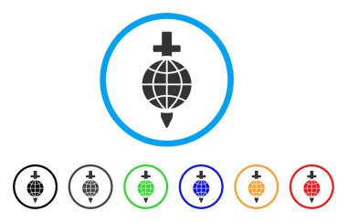 Küresel güvenlik yuvarlak simge