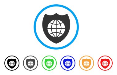 Küresel kalkan yuvarlak simgesi