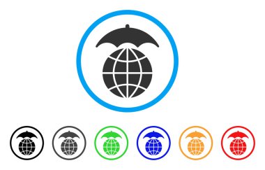 Global şemsiye yuvarlak simge