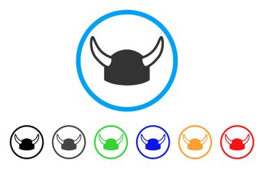 Boynuzlu miğfer yuvarlak simge