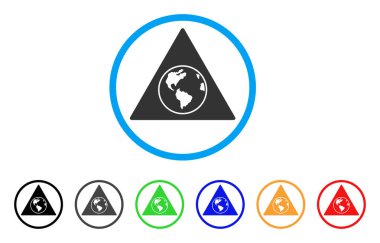 Terra üçgen yuvarlak simge