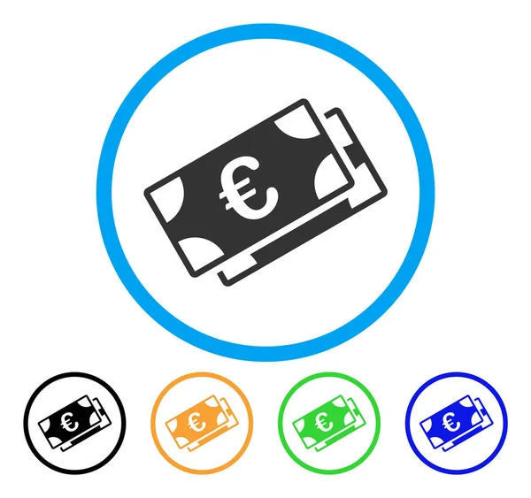 Eurobankovky zaoblené ikona — Stockový vektor