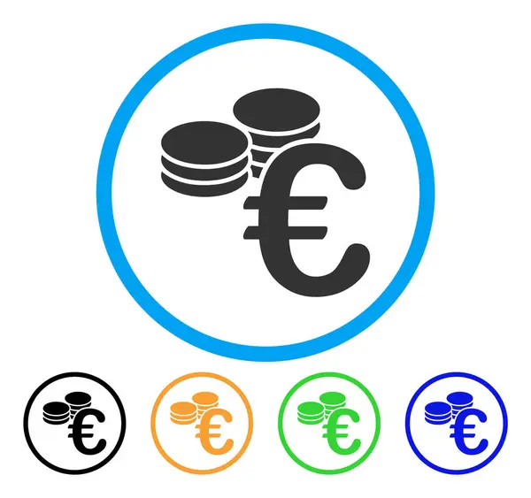 Euro Coins Rounded Icon — Stock Vector