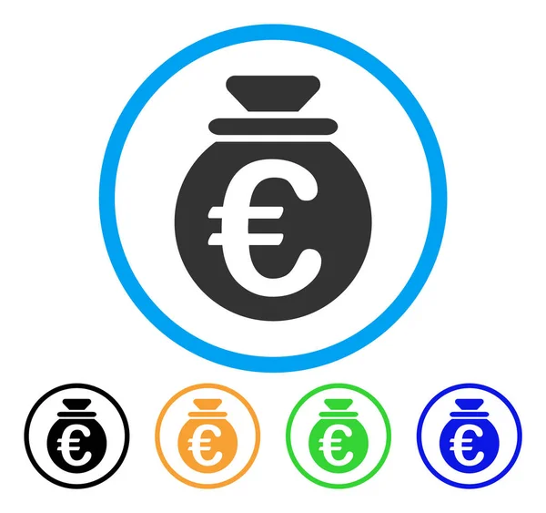 Ευρώ ταμείο στρογγυλευμένη εικόνα — Διανυσματικό Αρχείο