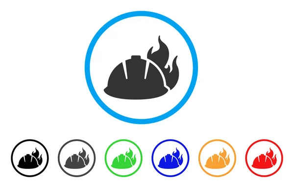 Cască de foc Rotunjită Icon — Vector de stoc